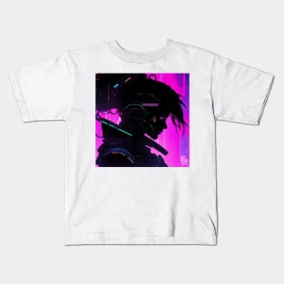 Cyberpunk silhouette Kids T-Shirt